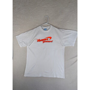 Vintage 90s Newport Pleasure Shirt Mens XL White Tobacco Cigarette Brand READ